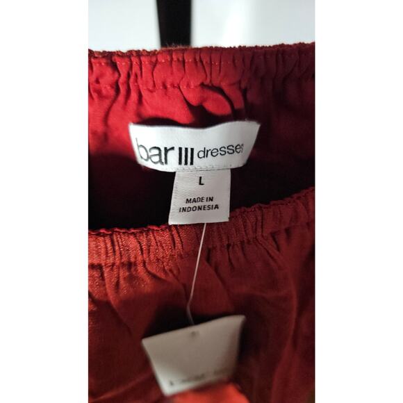 BAR III Women's Red Canyon One Shoulder Sleeve Ruffled Mini Dress Size Large NWT - Picture 7 of 7